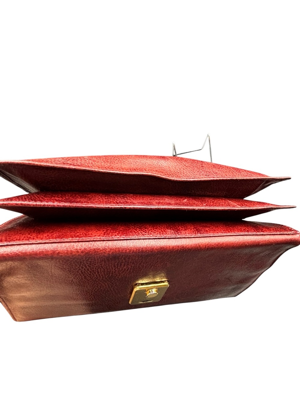 Vintage Marruecos Colombian Leather Long Clutch Wallet Organizer Cognac Burgandy - Picture 8 of 10